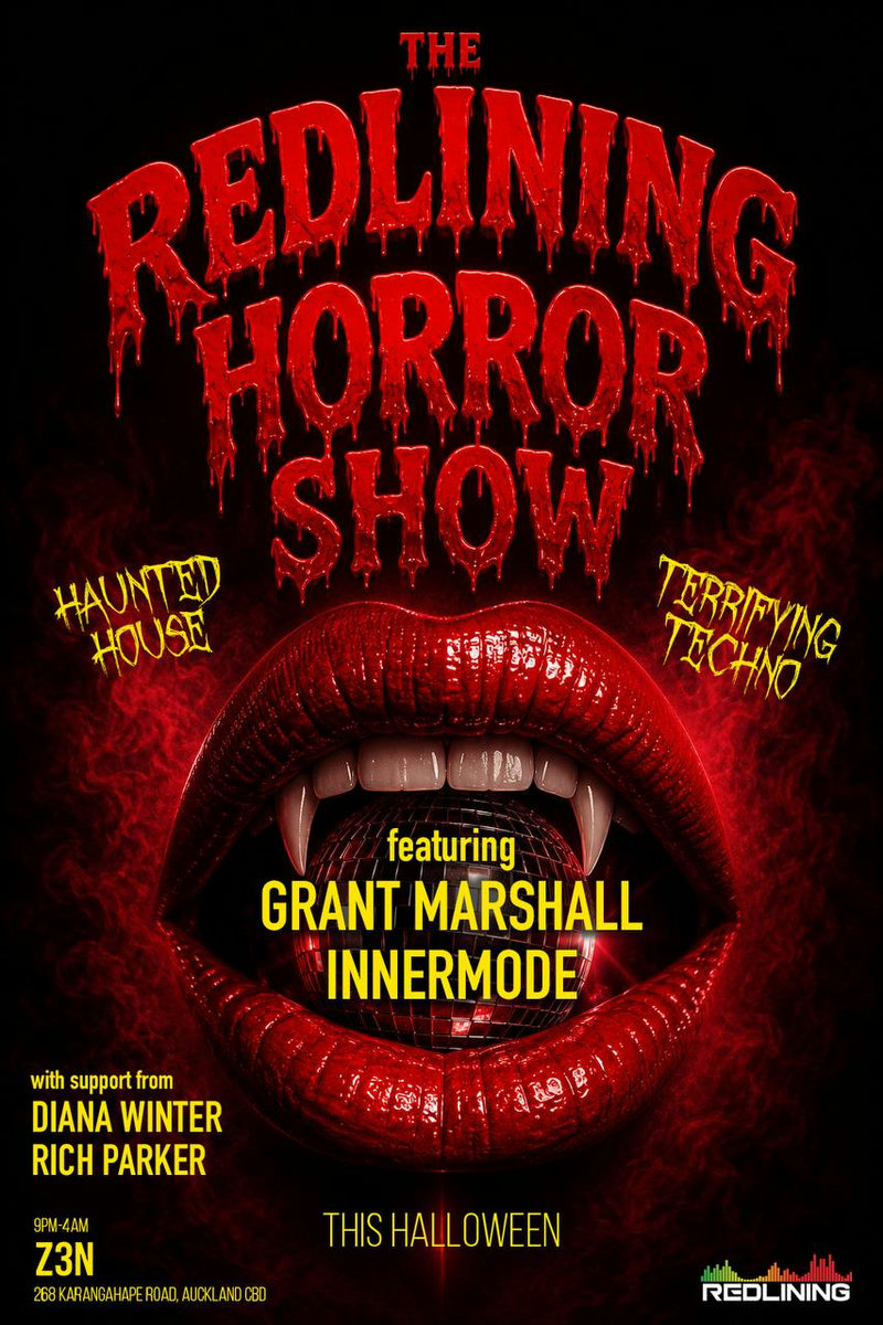 The Redlining Horror Show poster, Halloween at Club Zen, featuring Grant Marshall