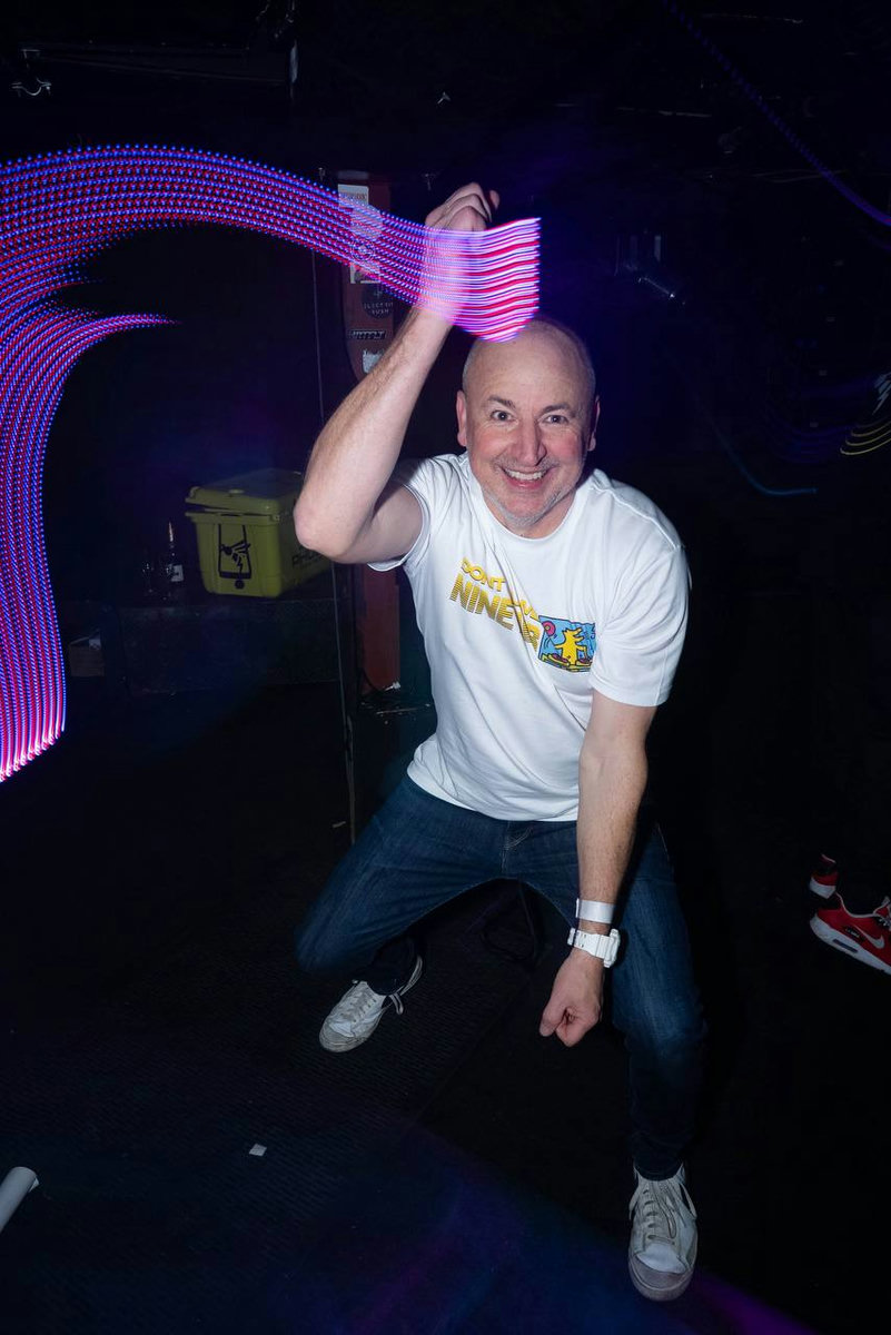 Grant Marshall in the club with LED light trails, Don't Call Me Nineties